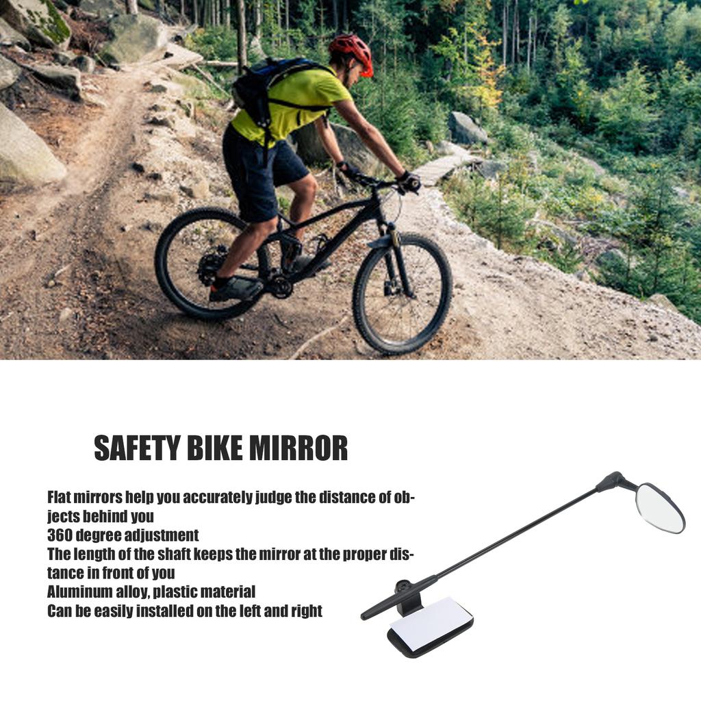 Bike Helmet Mirror Aluminum Alloy Safety Reflective 360 Degree Adjustment Flat Design Cycling Helmet Rear View Mirror