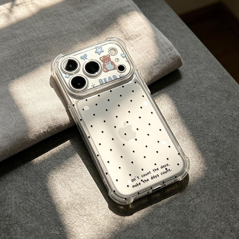 Polka dot bear is suitable for Apple oppo airbag mobile phone case transparent new VIVO Huawei iPhone11Pro