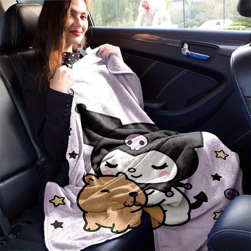 1pc, Sanrio Cute Kawaii Character Home Decor Flannel Blanket, Perfect Gift for Bedroom, Living Room, Travel, Camping, Car, Beach, Office Nap. Ideal as
