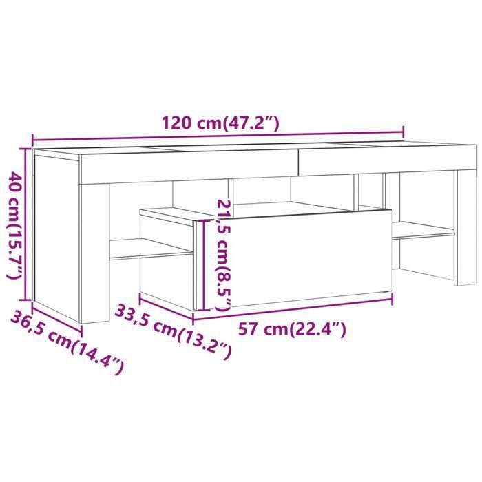 VidaXL TV Cabinet with LED Lights Old Wood Engineered Wood, TV Stand, Media Unit, TV Console, Hi-Fi Cabinet, 856301