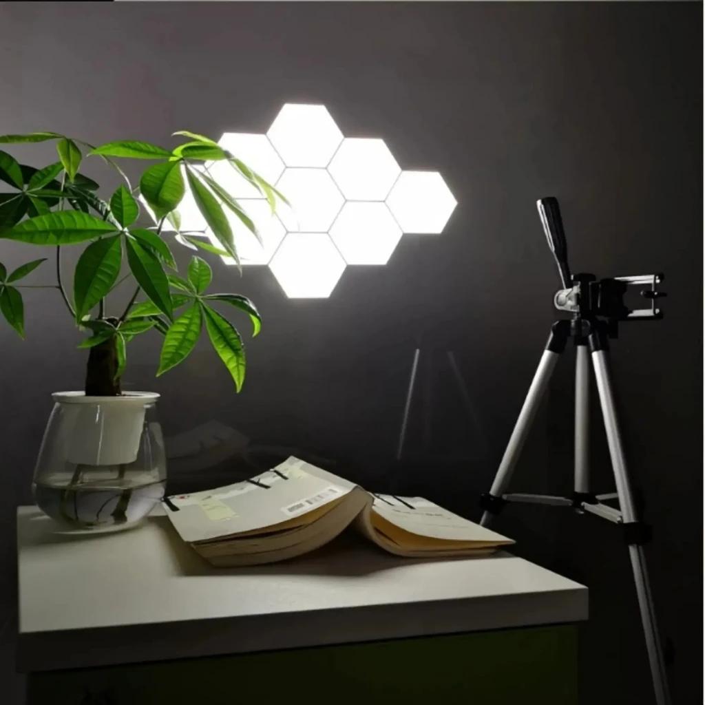 Hexagonal Touch LED Wall Light - Neutral White Night Light 6-Pack