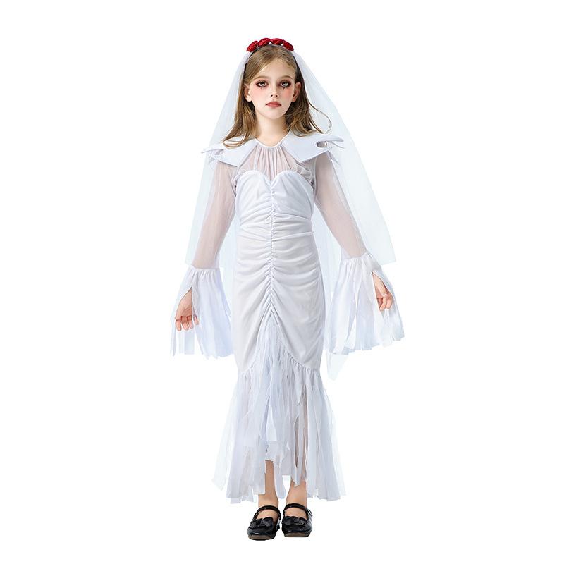 2026European and American Halloween costumes: ghost bride, witch costume, funny dress, stage performance outfit for girls