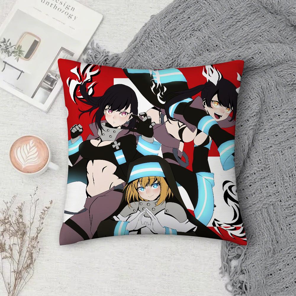 ANIME F-Fire COOL F-force Pillow Case Square Double-Sided Printing Short Plush Sofa Cushion Cover Bedroom Bedside Pillow