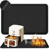 For Kitchen Appliances Black Air Fryer Mat Silicone Coated Pad Silicone Coated Fiberglass Waterproof And Oil-proof