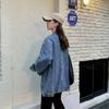 Spring Women Denim Jacket Korean Long Sleeve Loose Jeans Coat Woman Bf Unisex Wild Big Pockets Buttons Outerwear