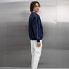 Goxo Navy Double Line Woven Sweatshirt Swagball