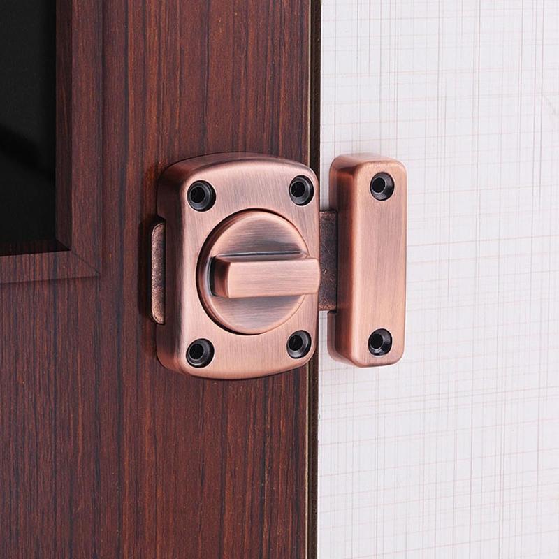 Safety Door Slide Latches Zinc Alloy Rotate Bolt Lock Gate Latches Privacy Catch for Latch for Cabinet Bathroom Toilet R