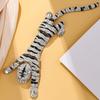 Yousheng Brooch Pin Shiny Rhinestones Inlaid Tiger Shape Badge Rust-Resistant Lightweight Bendable Tiger Brooch Fashion Accessories
