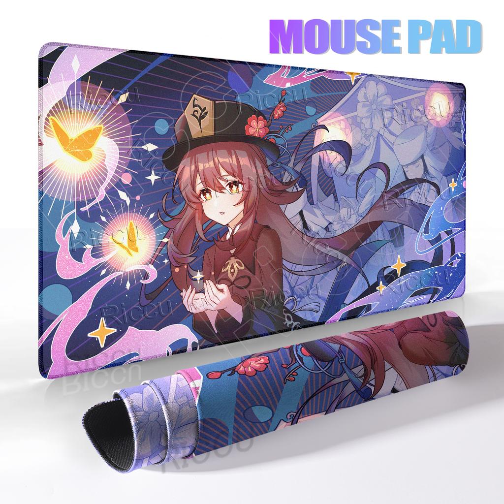 Extended Anime Kawaii Hu Tao Mousepad Non-slip Rubber Gaming Genshin Impact Mouse Pad Keyboard Professional Rugs Computer Carpet