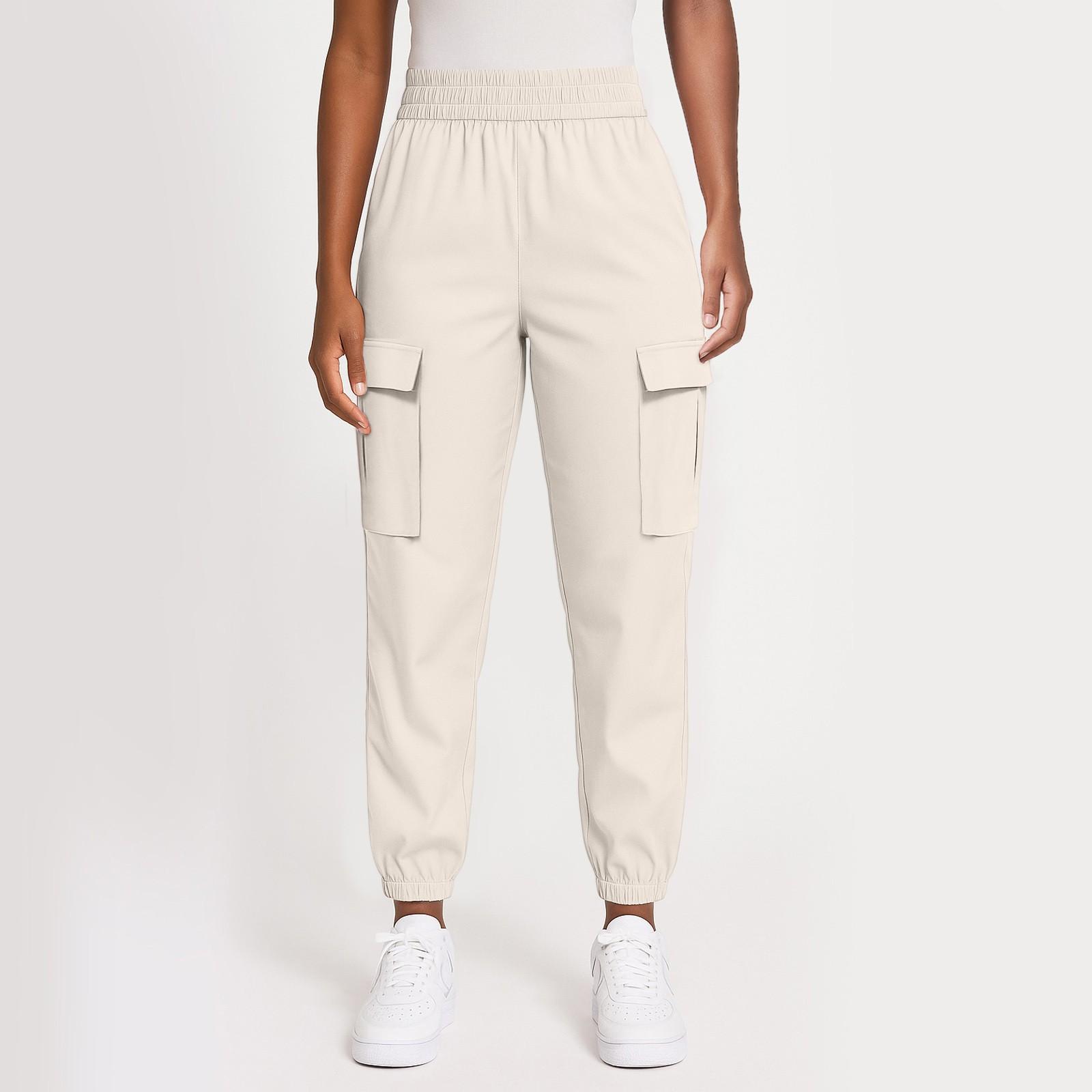 

Women s Solid Color Sweatpants, Loose Casual Leggings L бежевий