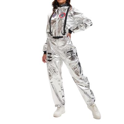 Kostým astronauta pre dospelých Celotelový overal Vesmírna téma Uniforma s nášivkami a zapínaním na zips pre Párty a Podujatia