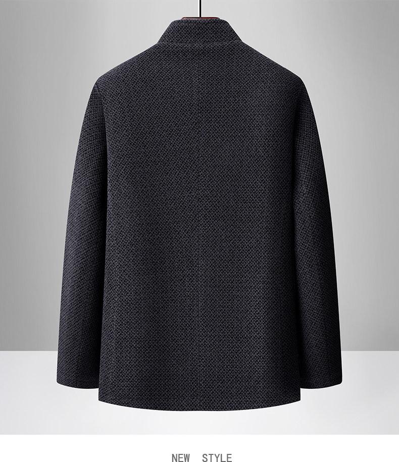 2025 Bestselling Dad Style Woolen Coat: Thick Chenille Stand-Up Collar Jacket for Middle-Aged & Elderly, Autumn/Winter Collection