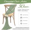 30PCS Sage Green Cheesecloth Chair Sashes Rustic Chair Decor Bows Designed Chair Cover  Wedding Banquet Party Home Kitchen Decor
