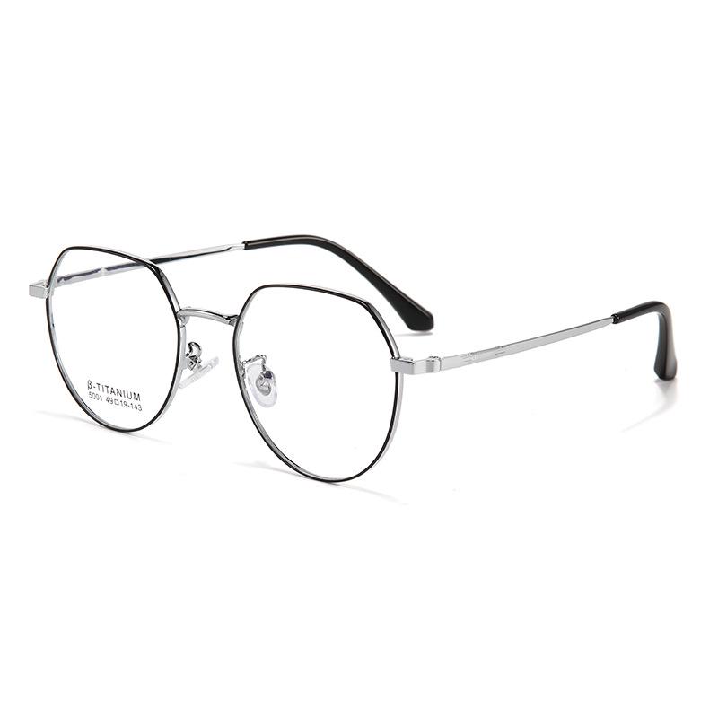 Ultra-Light Danyang Metal Polygonal Eyeglass Frames - Retro, Non-Magnetic Titanium, High-End Feel