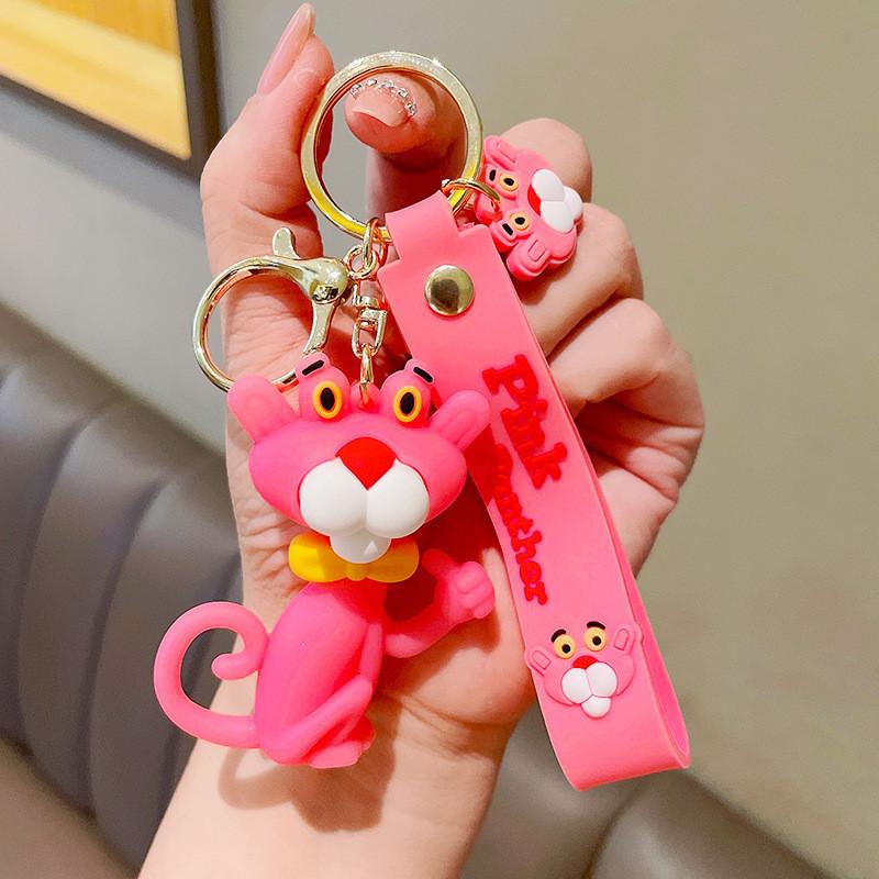Pink Panther Keychain Cartoon Style For Cars Bags And Creative Gifts Student