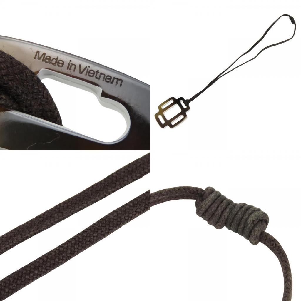 Used HERMES Necklace Rhythm Buffalo Horn 8.6g Brown Long