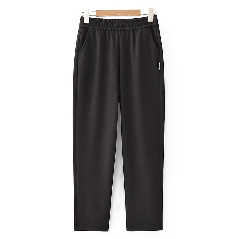 Damen Übergröße Fleecegefütterte High-Waist Straight-Leg Hose
