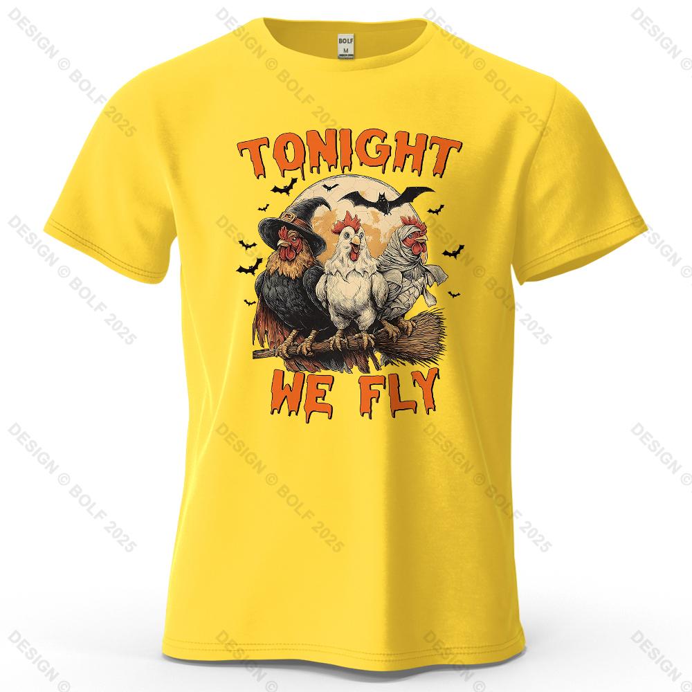 Witch Chicken Magic Printed Tshirt Cotton Loose Version Halloween Costume Printed Tshirt Womens Top Streetwear