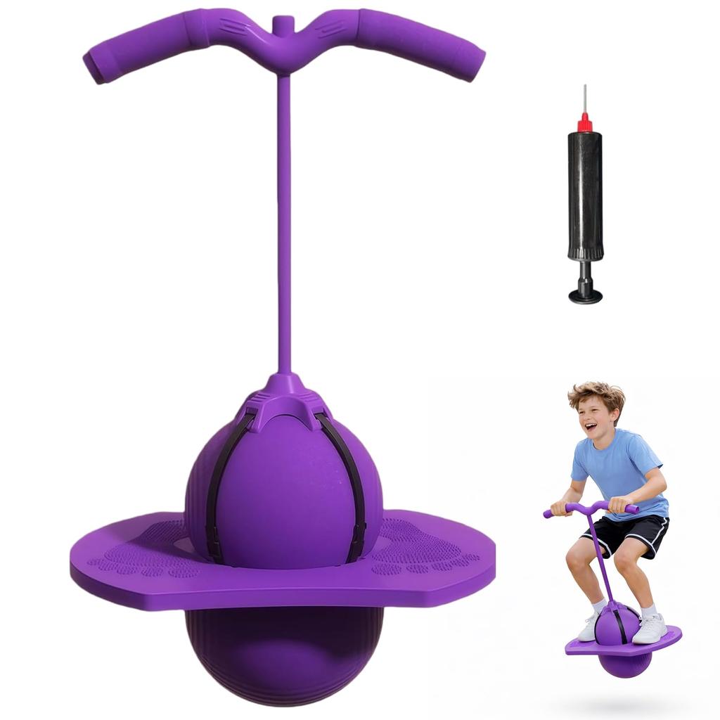 Palla Pogo per Bambini Adolescenti Adulti, Palla Rimbalzante da Equilibrio con Maniglia, Divertente Giocattolo per Esercizio Indoor Outdoor, Allenamento Coordinazione Fitness Palla Rimbalzante