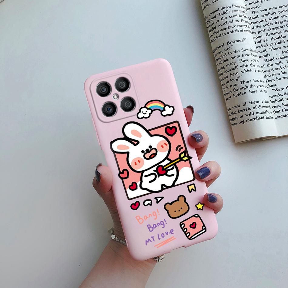 For Huawei X8 Case Fashion Flower Cartoon Pattern Soft Silicone Back Cover For Honor X8 4G TFY-LX1 TFY-LX2 TFY-LX3 HonorX8 Funda