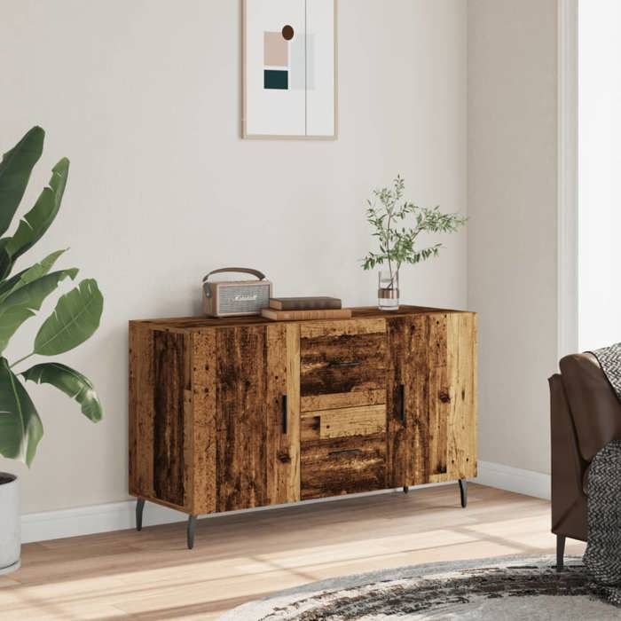 VidaXL Buffet vieux bois 100x36x60 cm bois d'ingénierie, meuble de rangement, meuble de rangement de cuisine, meuble de 857322