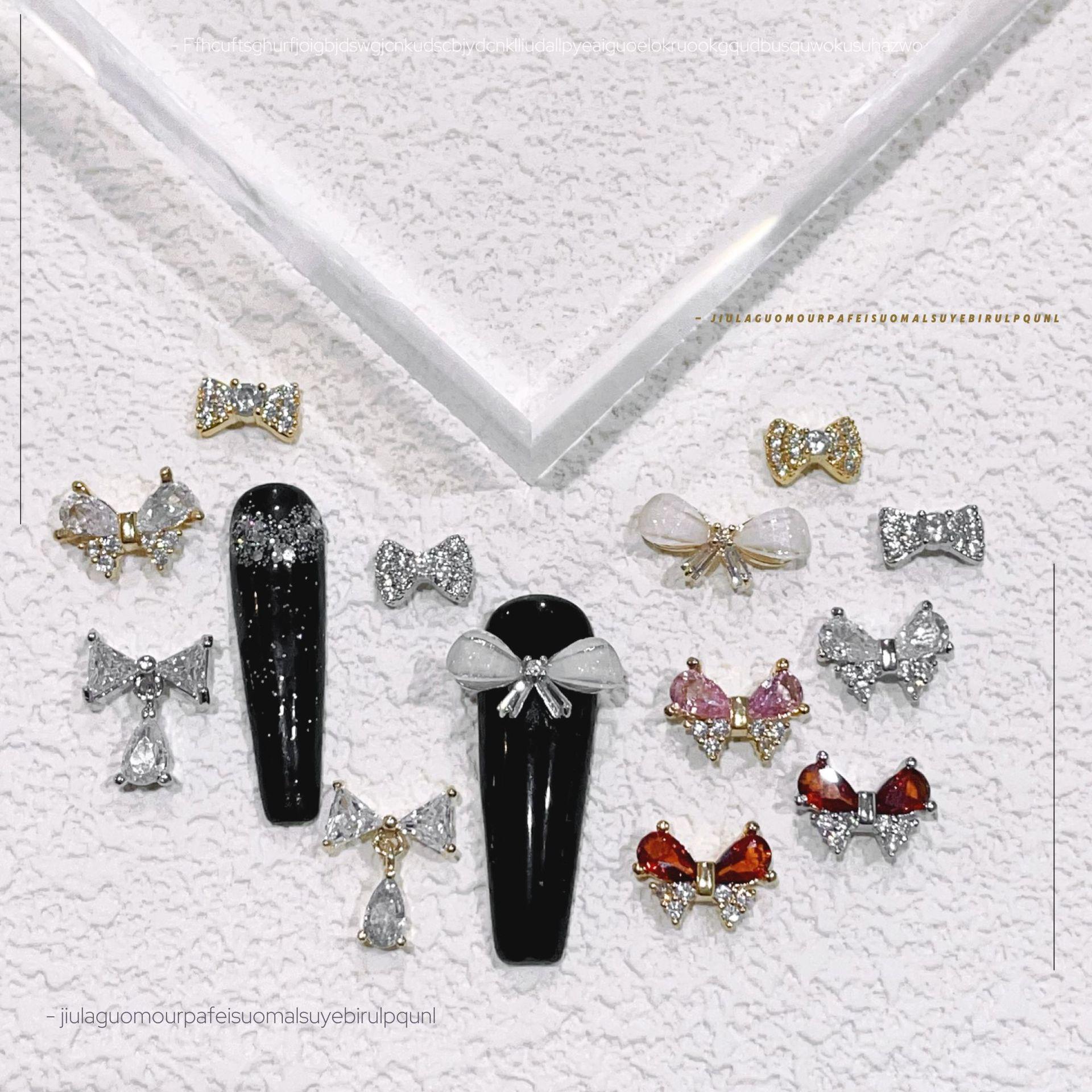 

Vintage Alloy Bow & 49 Stars Zircon Nail Art Accessories by Chrome Hearts