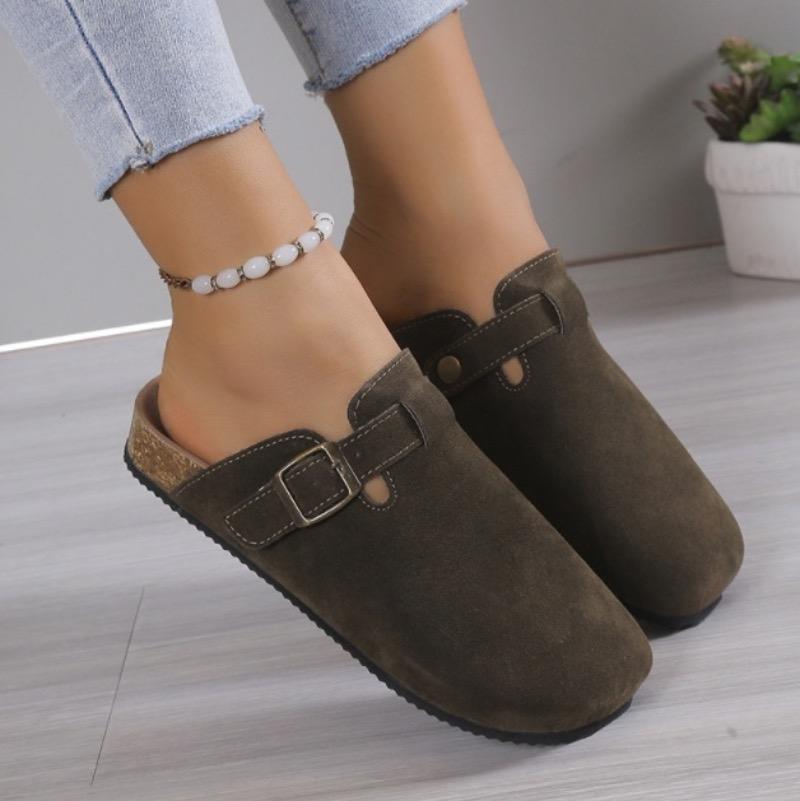 Unisex Slippers Summer Baotou Half Slippers Fashion Suede Leisure Slipper Fashion Couple Cork Sandals Non Slip Flat Beach Slides
