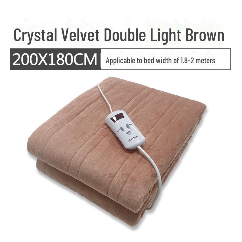 

Айкерем Електричний Плед: Одинарне управління для ліжка в гуртожитку та використання в салоні краси crystal velvet 180x200cm double світло-коричневого кольору