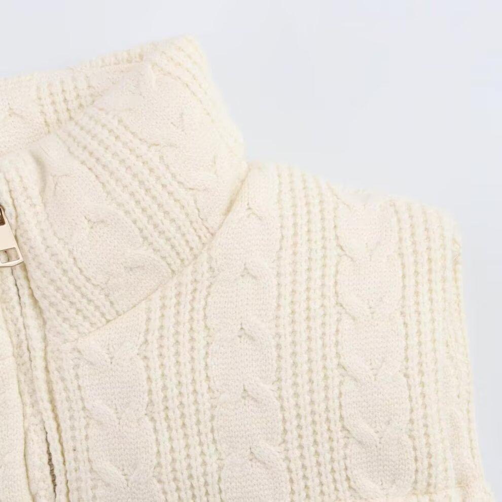 Europese en Amerikaanse stijl, nieuwe dameskleding, buitenlandse stijl, modieus, modieus en veelzijdig casual gebreid katoenen vest