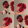 New Chinese Style Bridal Hairpins with Simulated Hydrangea Flowers for Qipao Updos