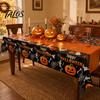 Durable Table Cloth Happy Halloween Disposable Tablecloth, Spooky Pumpkin Ghost Skeleton Waterproof Tablecloth Cover for Kitchen Dining Room,
