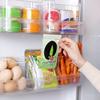 Boîte de rangement pour porte latérale de réfrigérateur Bacs de rangement en plastique transparent Empilables Organisateur de cuisine pour viande Snacks et Boissons