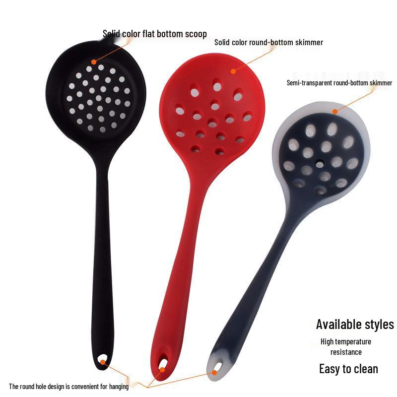 Silicone Non-Stick Colander Skimmer with Nylon Handle