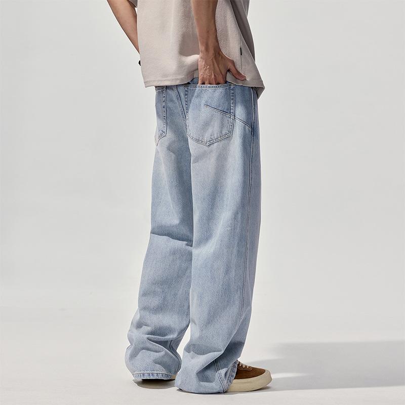 

Новые весенне-летние свободные американские брюки в стиле хай-стрит, прямые джинсы широкого кроя 38