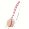 2-in-1 Bath Soft Brush Long Handle Shower Body Brush Back Scrubber Anti Slip with Hanging Hole for Body Bathroom Shower Cleaning