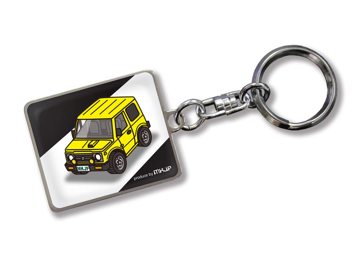 

MKJP Custom Keychain for Suzuki Jimny Black Yellow Car Color JA11, Base,