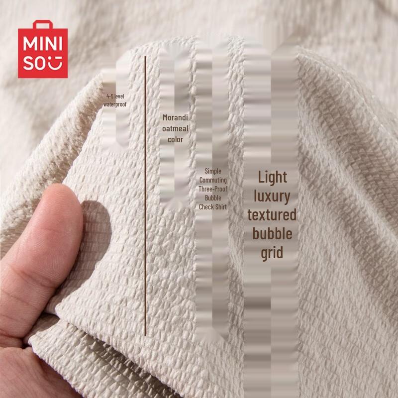 MINISO Men s Three-Proof Textured Long Sleeve Casual Shirt L