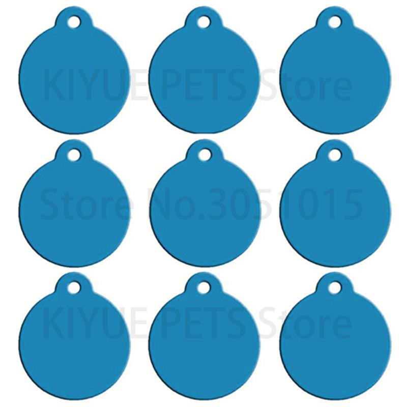 Wholesale 20pcs Round Shape Charm Pet Tags DIY Tags Pet Shop Tags Pet Dog Cat Tag Id Aluminum Phone Telephone Supplies Alloy