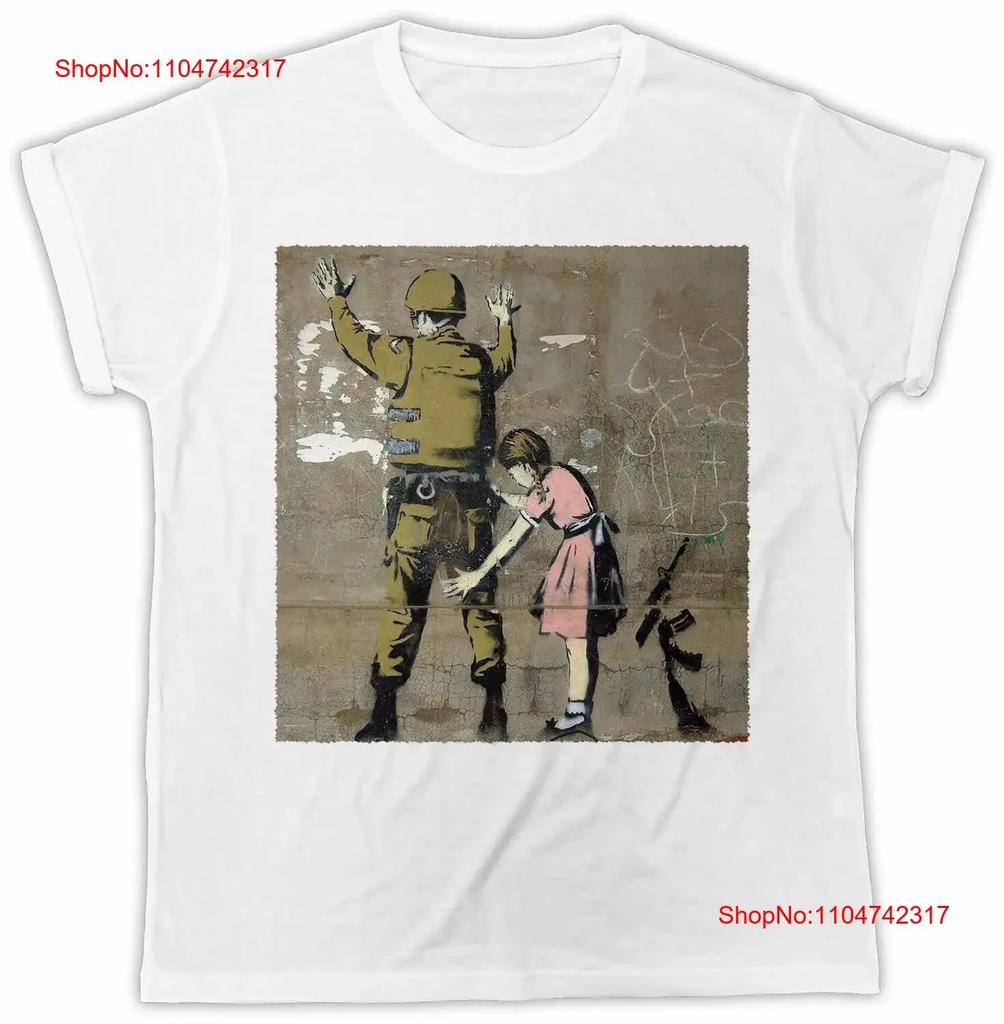 BANKSY GIRL SOLDIER T Shirt Retro Cool Funny Art Political UK vintage Washed streetwear Versatile Comfortable