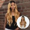 ALAN EATON 13x4x1 Lace Synthetic Wigs Wavy Orange Brown Wig Baby Hair for Black Women Natural High Density 24 inch
