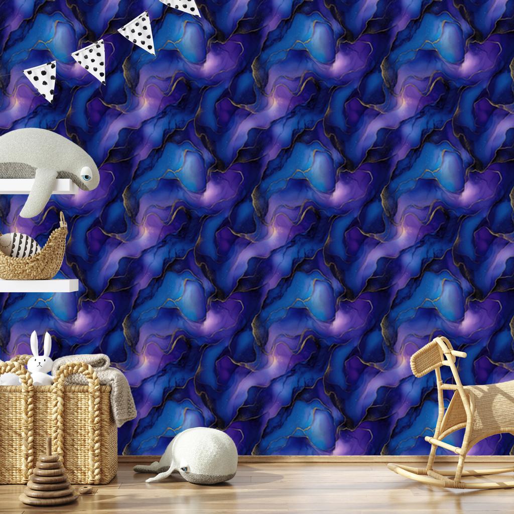 Wallpaper Ink blue, navy blue, purple and indigo 50x1000