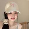 Fashion Solid Color Baseball Hat for Women Cotton Bowknot Embroidery Sunshade Duck Tongue Cap Korean Girls Outdoor Peaked Hat