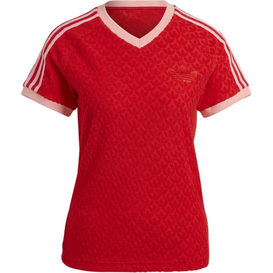 (WMNS) adidas Adicolor 70s Monogram Tee Red Women s IB2057 XXS