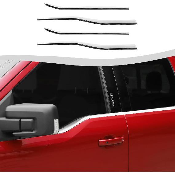Window Sill Window Molding Cover 4Pcs Compatible with Ford F150 2021-2025 (Chrome)