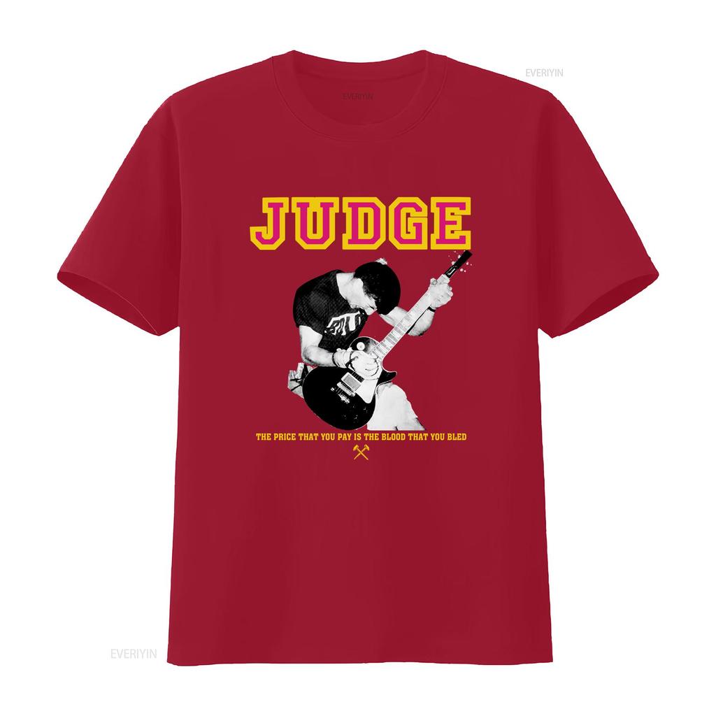 Vintage Hardcore Punk Judge Band Guitarist Print Streetwear Casual T Shirt vintage Washed Slightly Soft Top For Everyday Wear