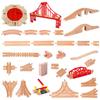 1 pièce Pièces de Voie en Bois Hêtre Voie de Train en Bois Circuit de Course Ferroviaire Jouets de Train Accessoires Convient pour Marques de Voies pour Enfants Cadeau
