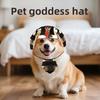 Cute Pet Egyptian Pharaoh Hat Comfortable Breathable Cat Golden Pharaoh Hat Adjustable with Bib Pet Cosplay Costume Pet Dress Up