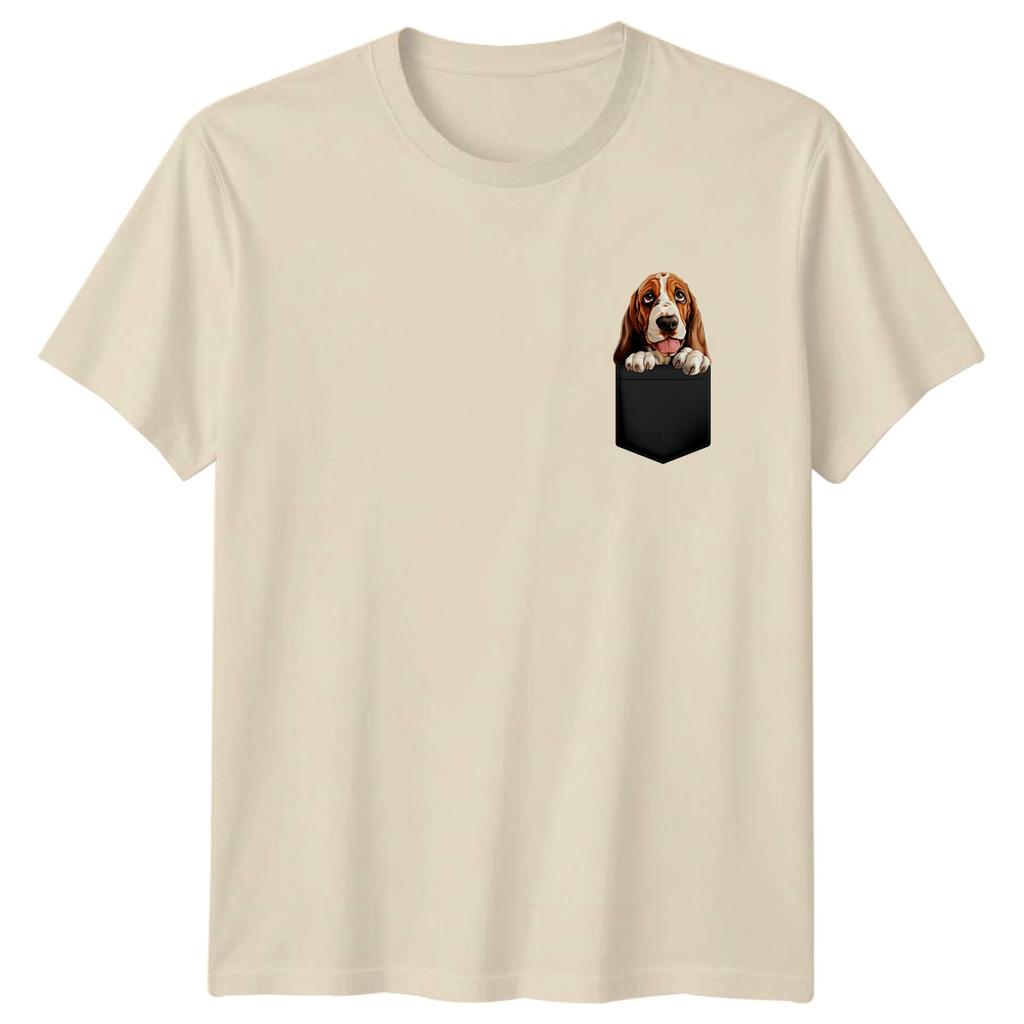 Basset Hound Dog Pocket Animals Dogs Unisexs TShirt Unisexs Tee Graphic Unisex Top