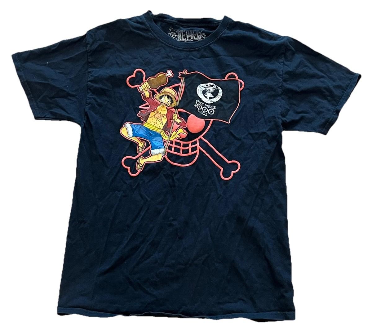 Ripple Junction One Piece Mens Monkey D. Luffy Red Skull Black Shirt Sz Medium S разноцветный