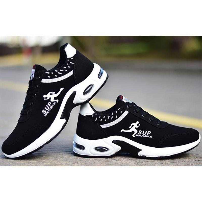 Herrenschuhe, Leder Verschleißfest, Rutschfeste Sportschuhe, Walkingschuhe, Lässige Herren-Laufschuhe